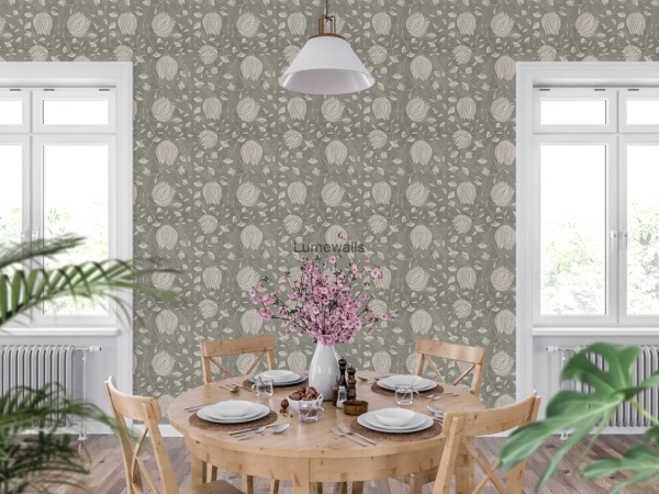 Lotus block print-warmgrey 2