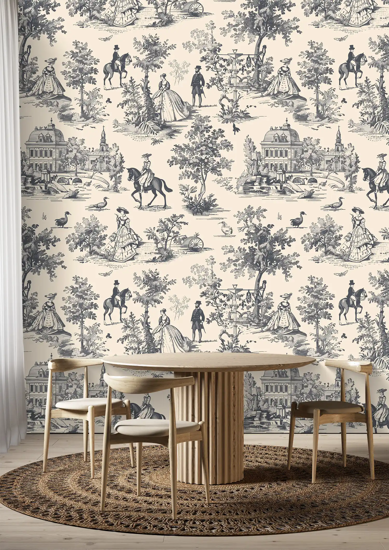 Vintage Fair Street Toile De Jouy
