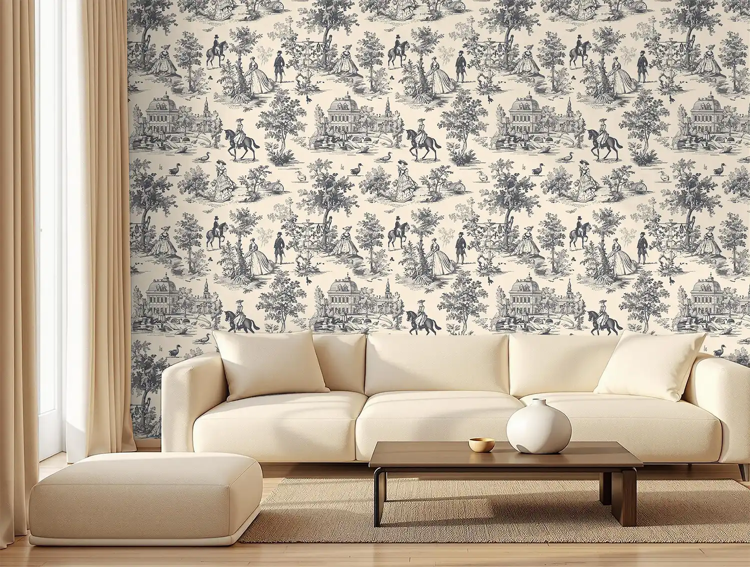 Vintage Fair Street Toile De Jouy
