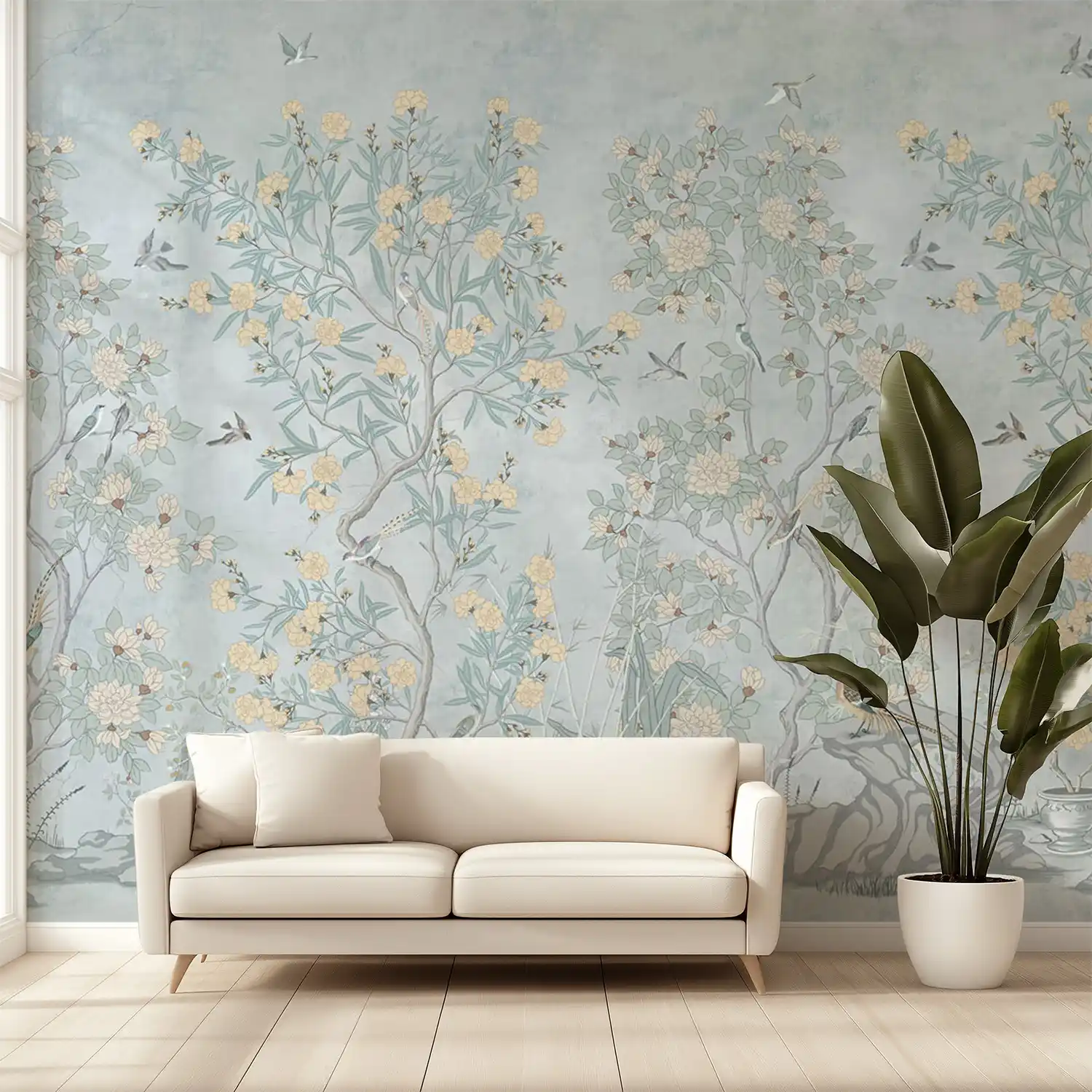 31WallChinoiserie(3) Chinoiserie, Mist Blue